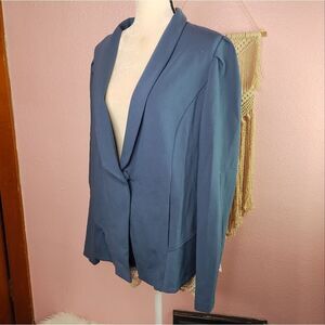 LOGO Lori Goldstein‎ | Blue Jersey Knit Blazer Medium